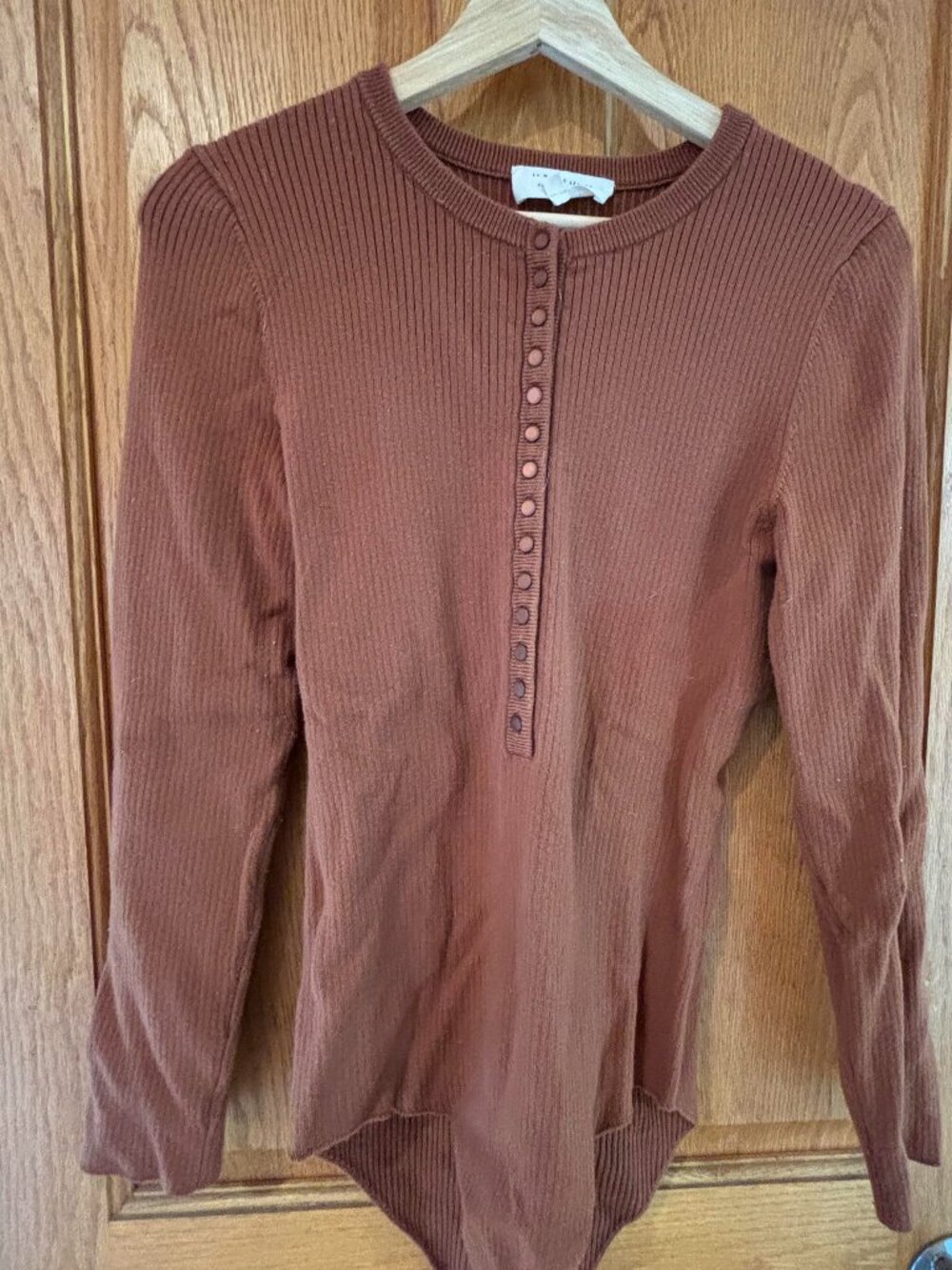 SEZANE RIBBED BROWN BODY SUIT XL WORN ONCE